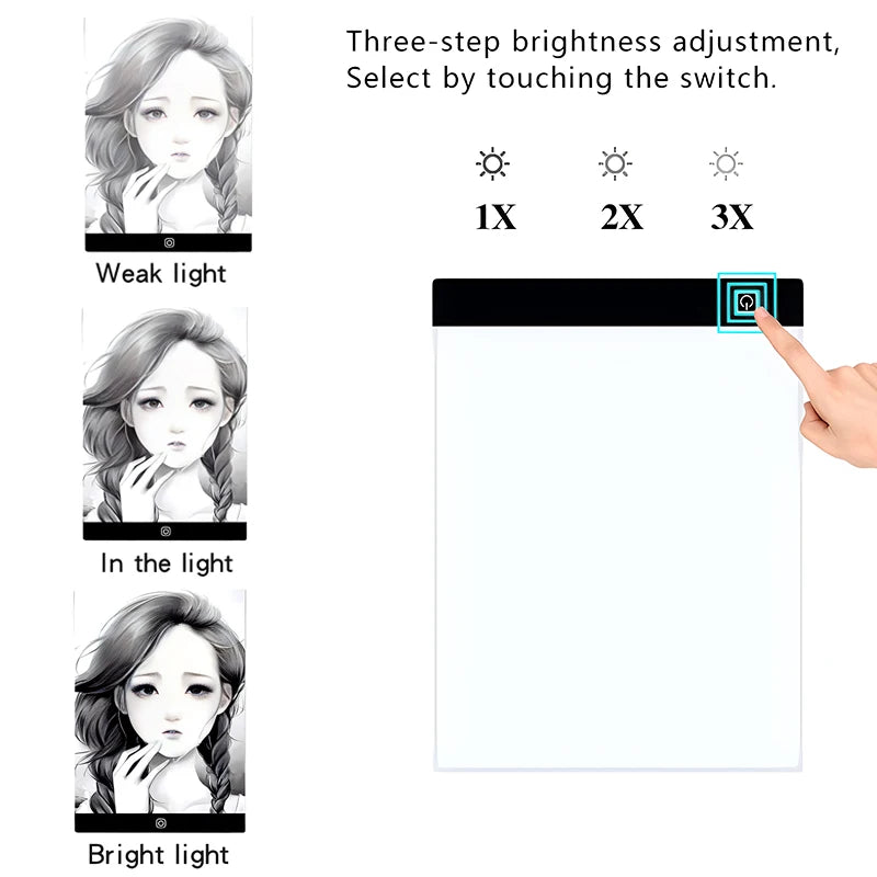 Drawing Copy Pad Board Level Dimmable Led Children's Toy Painting Educational (A3/A4/A5) beunik