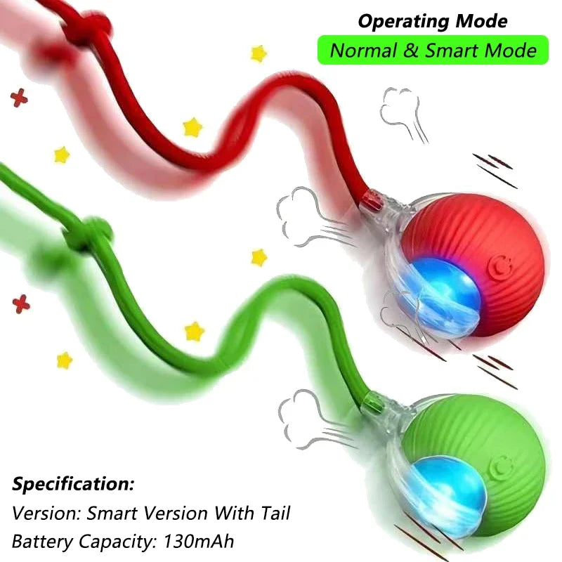 Cat Interactive Ball Toy Automatic Rolling Ball Faux Tail Rechargeable Smart Pet Electric Toy beunik