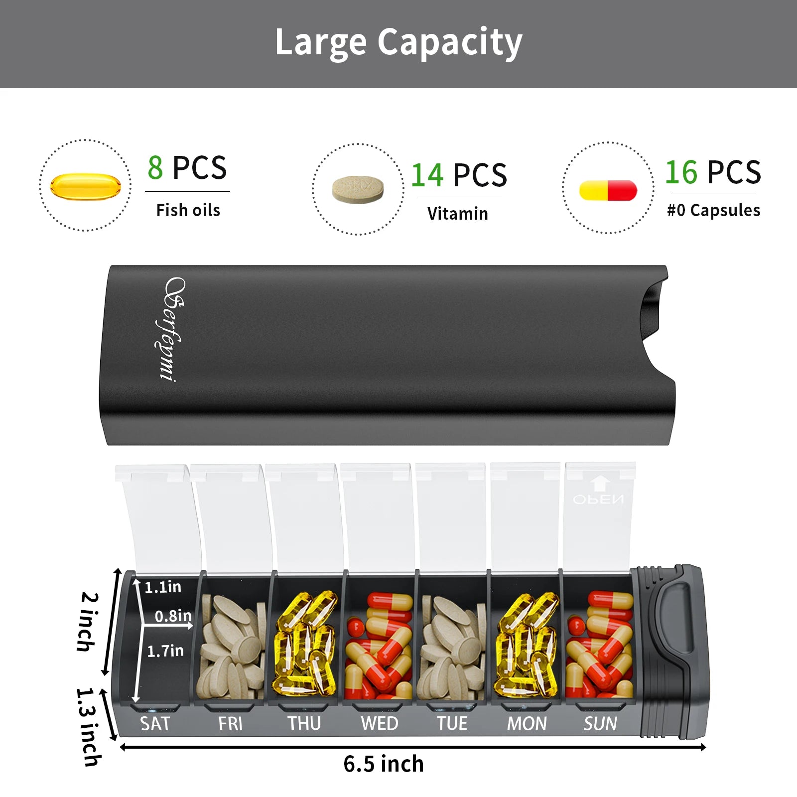 Aluminium Slide Pill Case – Compact Travel Organizer