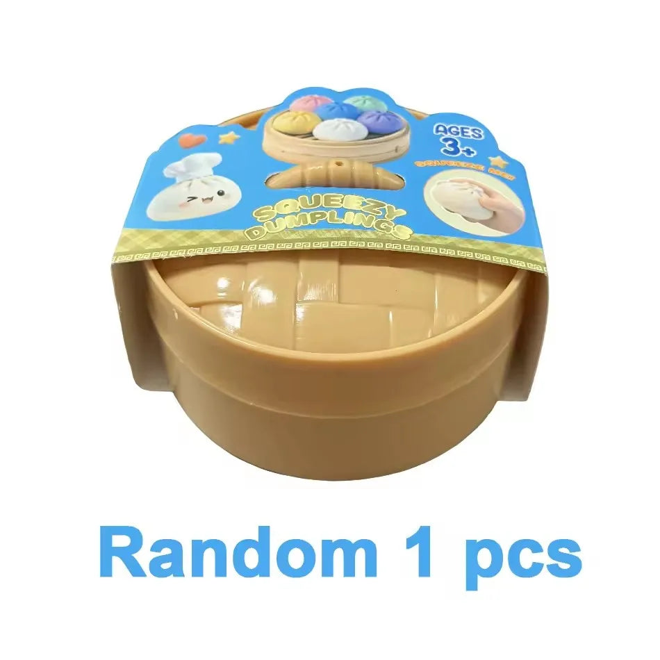 Dumpling Squishy & Bamboo Steamer Set