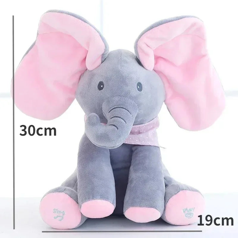 Baby Elephant Toys Plush Singing Elephant with Ears Moving Learning beunik