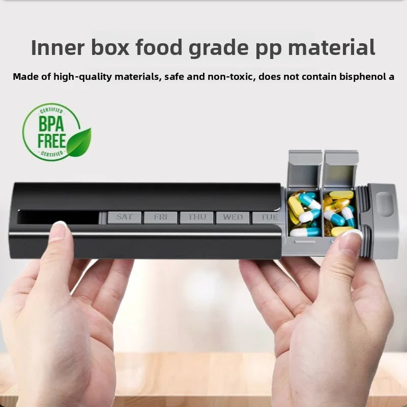 Pop-Open Pill Organizer – Aluminium Travel Case