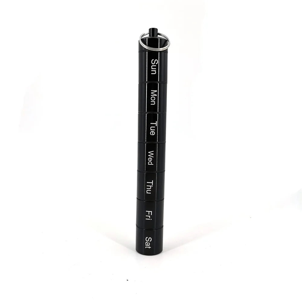 Stackable Aluminium Pill Organizer – 7-Day Travel Case