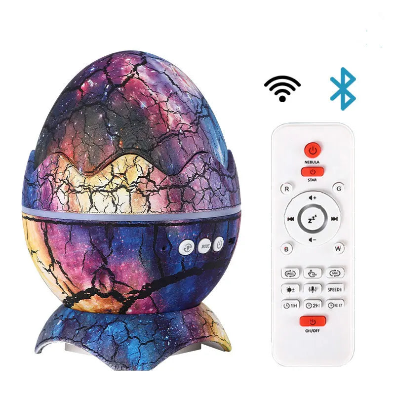 Dino-Galaxy Dreamscape: Bluetooth Speaker Night Light with Nebula Projection – Perfect Kids' Room Decor & Gift beunik