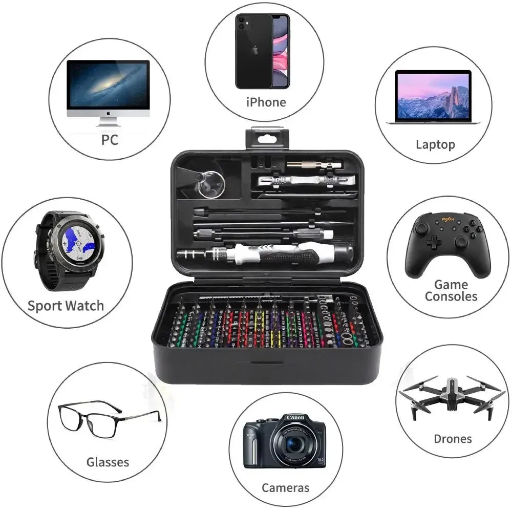 Precision Screwdriver Set 132 in 1 Magnetic Screw Driver Bits