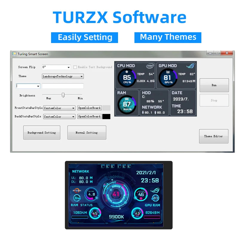 3.5 Inch IPS Type C Secondary Screen for Computer Stats beunik