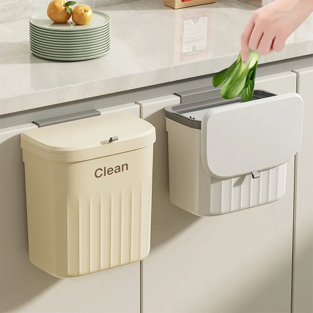 Kitchen Trash Can Wall Mounted Hanging Trash Bin With Lid