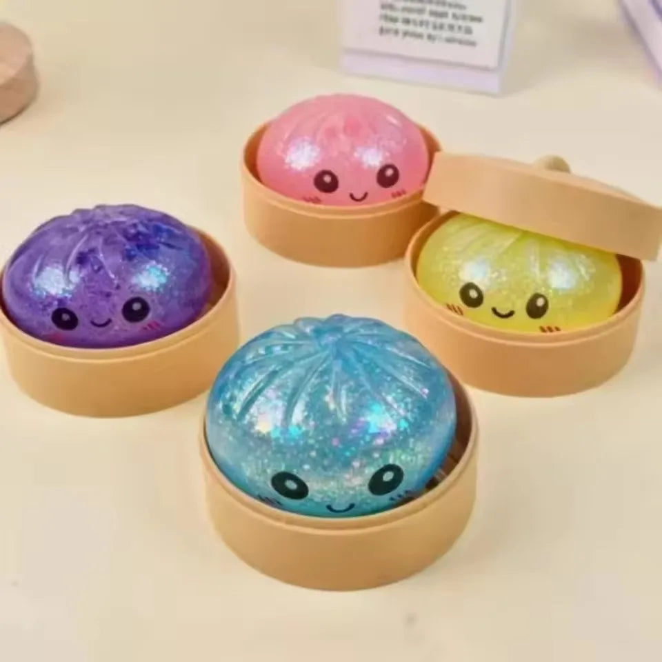 Dumpling Squishy & Bamboo Steamer Set