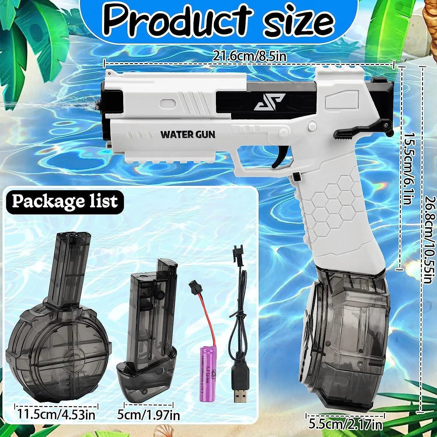 Children's fully automatic electric water glock gun beunik