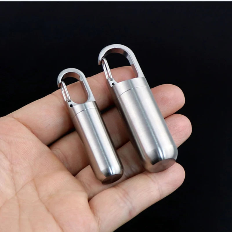 Portable Mini Stainless Steel Sealed Capsule Waterproof Pill Box