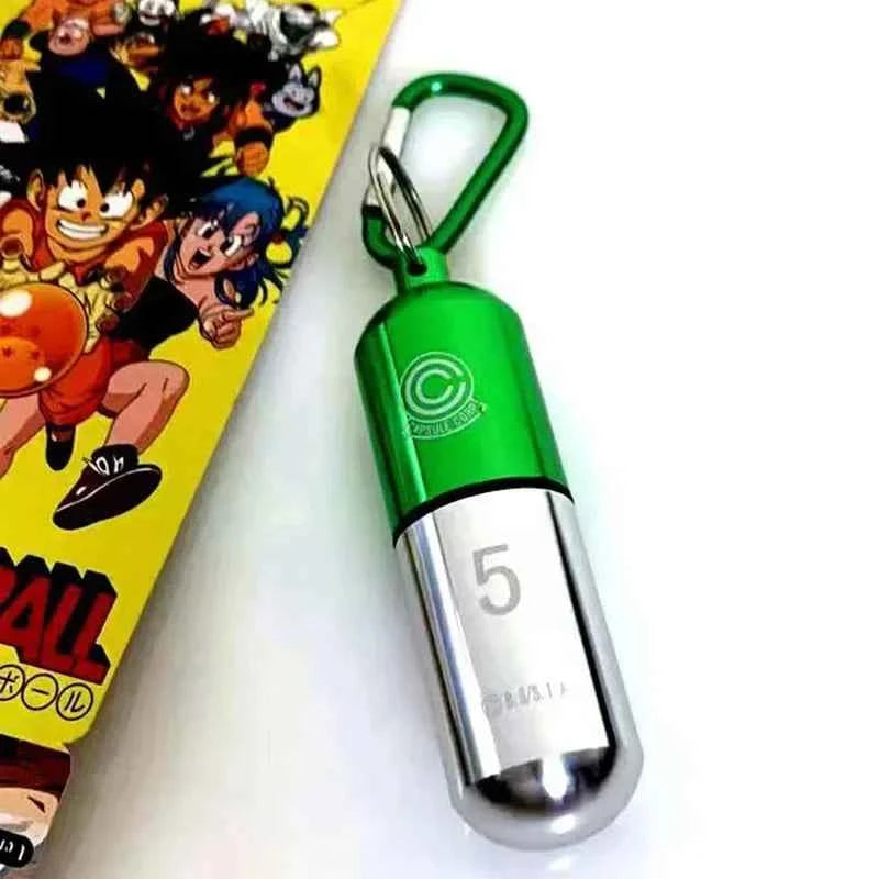 Dragon Ball Aluminum Alloy Keychain Toy Portable Pill Box Container