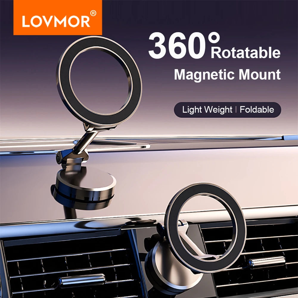 Folding Magnetic Car Compact Cell Phone Holder 360° Adjustable beunik