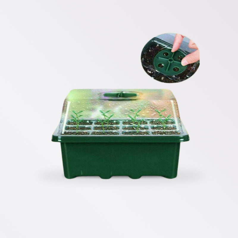 Seed Starter Tray Box With LED Grow Light Nursery Pot Seedling Germinator - beunik