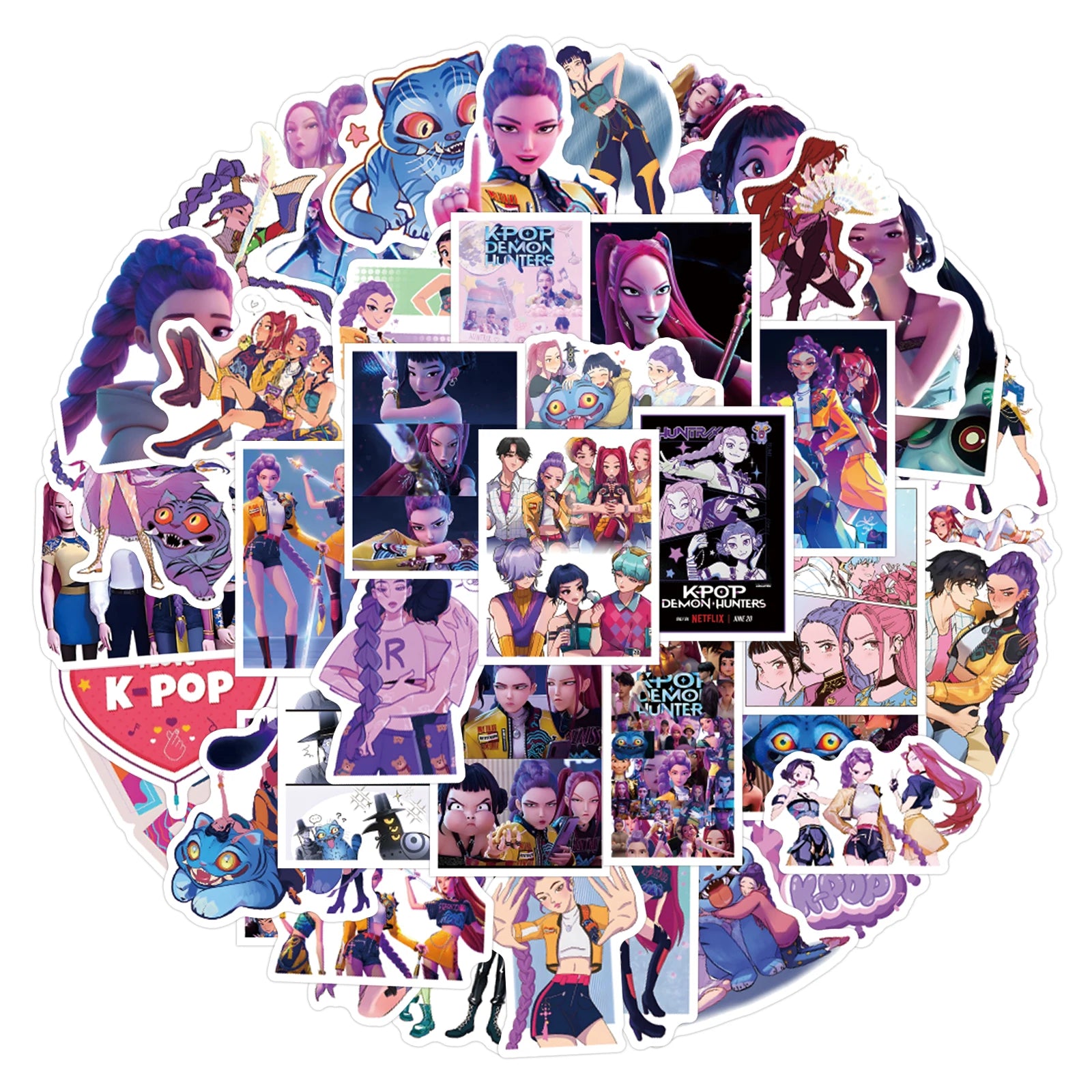 KPop Demon Hunters Stickers Anime (55Pcs) beunik