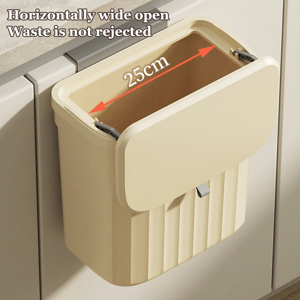 Kitchen Trash Can Wall Mounted Hanging Trash Bin With Lid