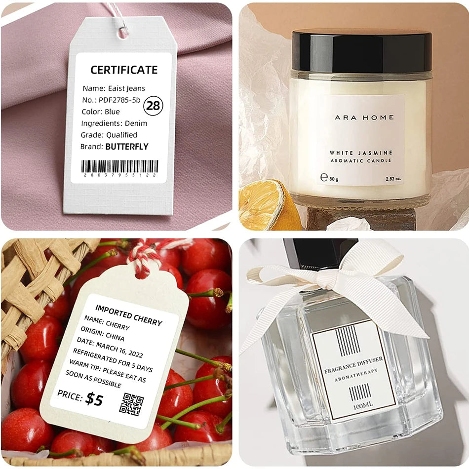 NiiMbot Label Rolls – Waterproof, Anti‑Oil, Tear‑Resistant White Stickers (3/5/10 Pack)