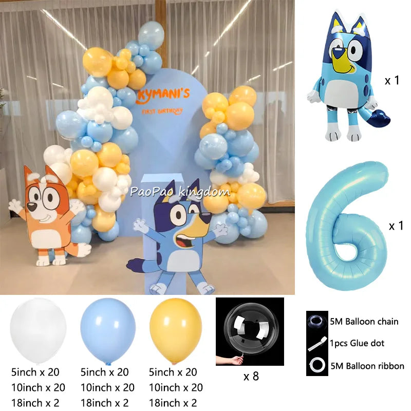 Bluey Bingo Foil Balloons Arch Garland Kit Latex Balloons