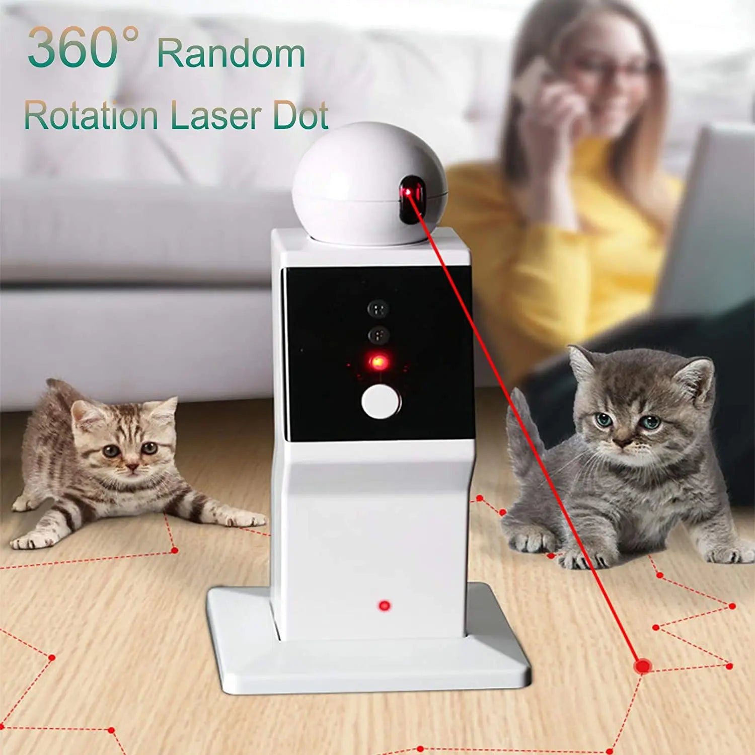 Random Moving Interactive Laser Pet Toy for Indoor Cats and Others beunik