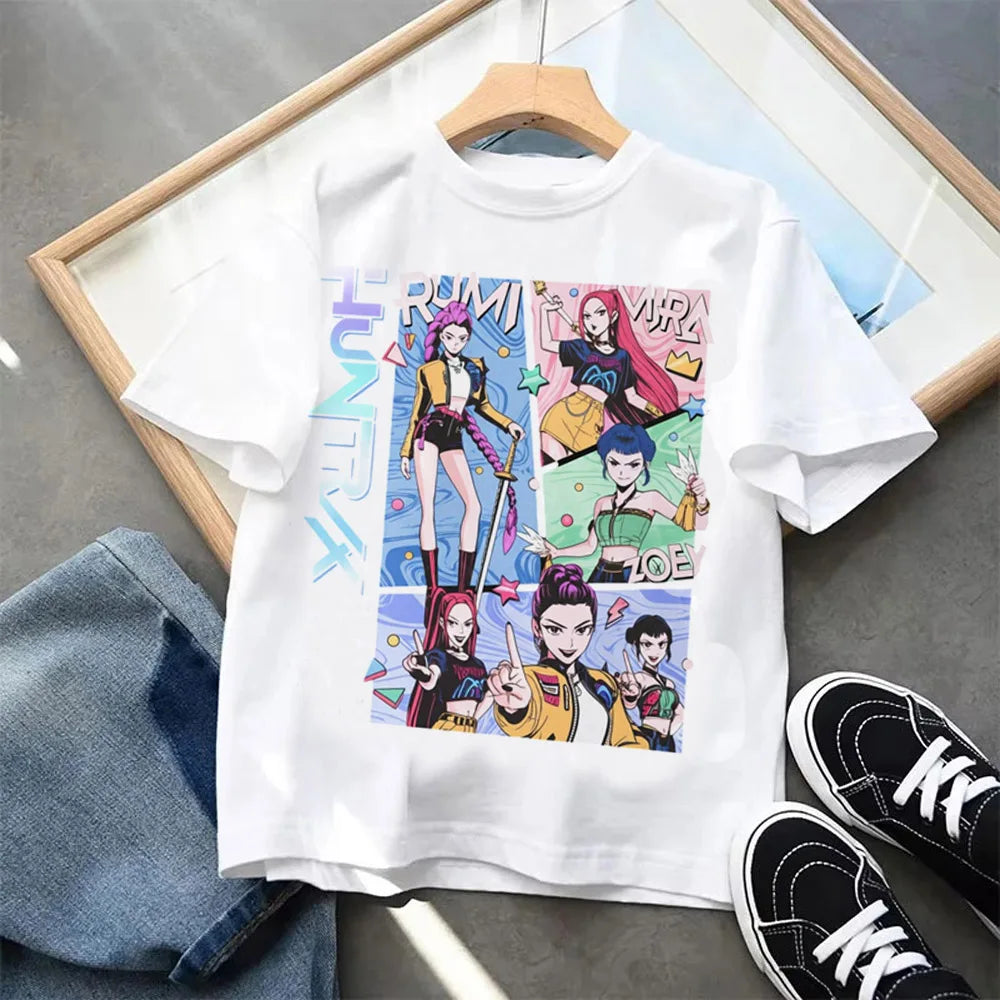 Kpop Demon Hunters Children's Clothing Short Sleeve T-shirt beunik