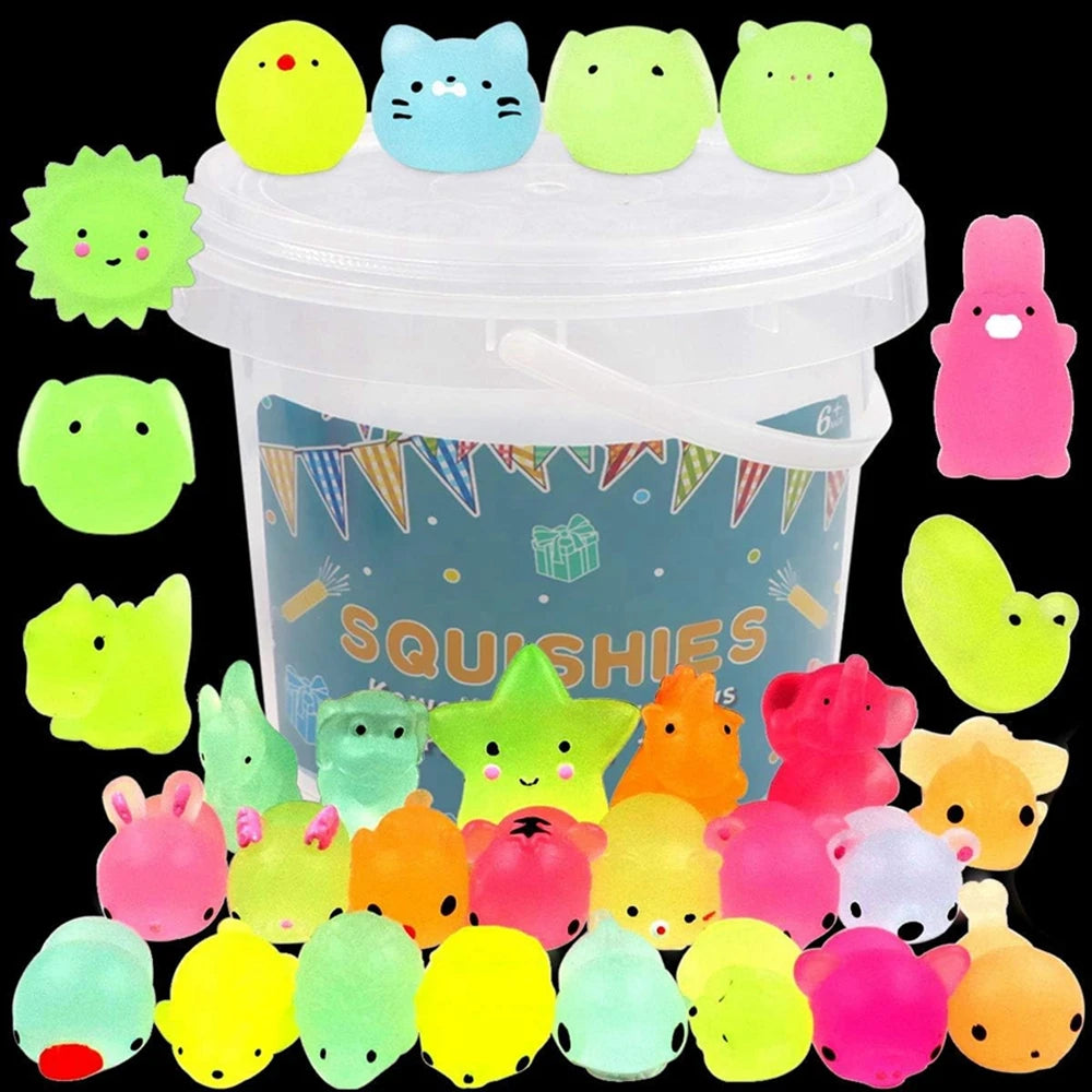 Kids Kawaii Animals Squishies Mochi Squishy Toys Glow in The Dark (12/36PCS) beunik