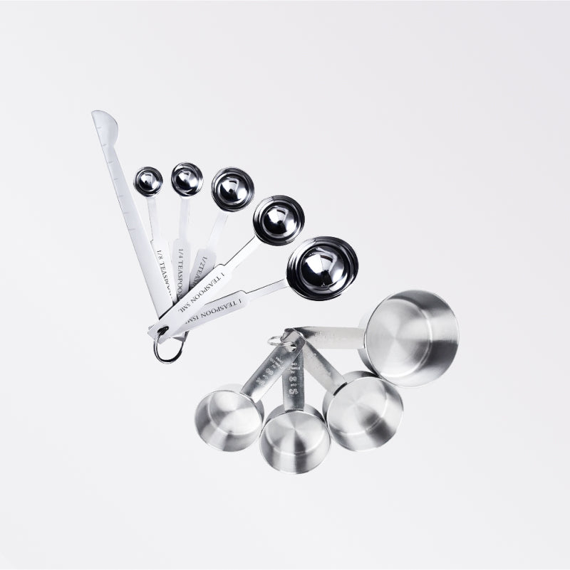 Stainless Steel Measuring Cups and Spoons Set