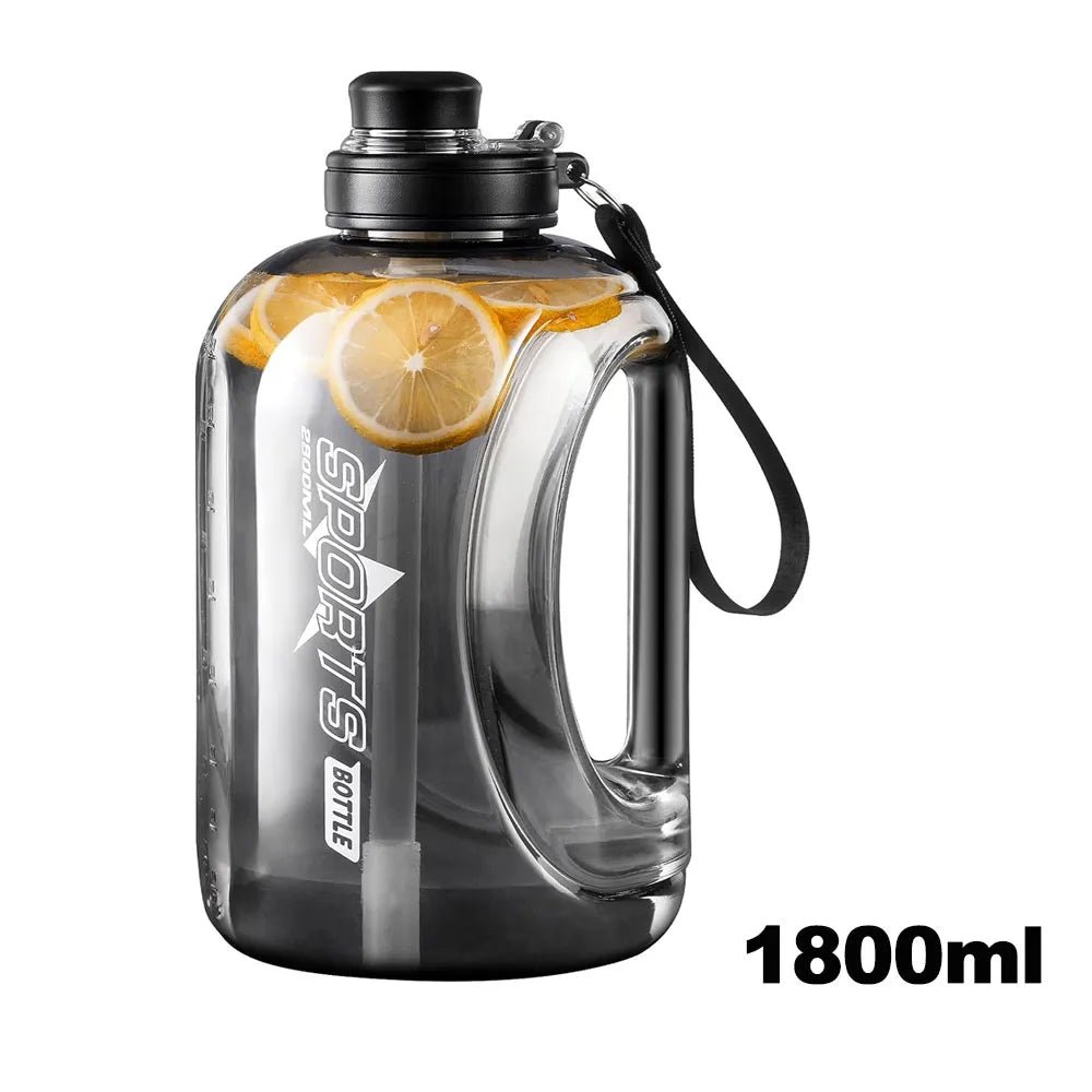 1.8L/2.8 L Large Water Bottle with Straw and Portable Handle Strap - beunik