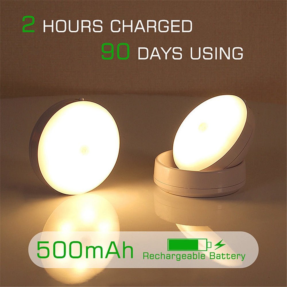 360 Rotated PIR Motion Sensor Rechargeable LED Night Light - beunik