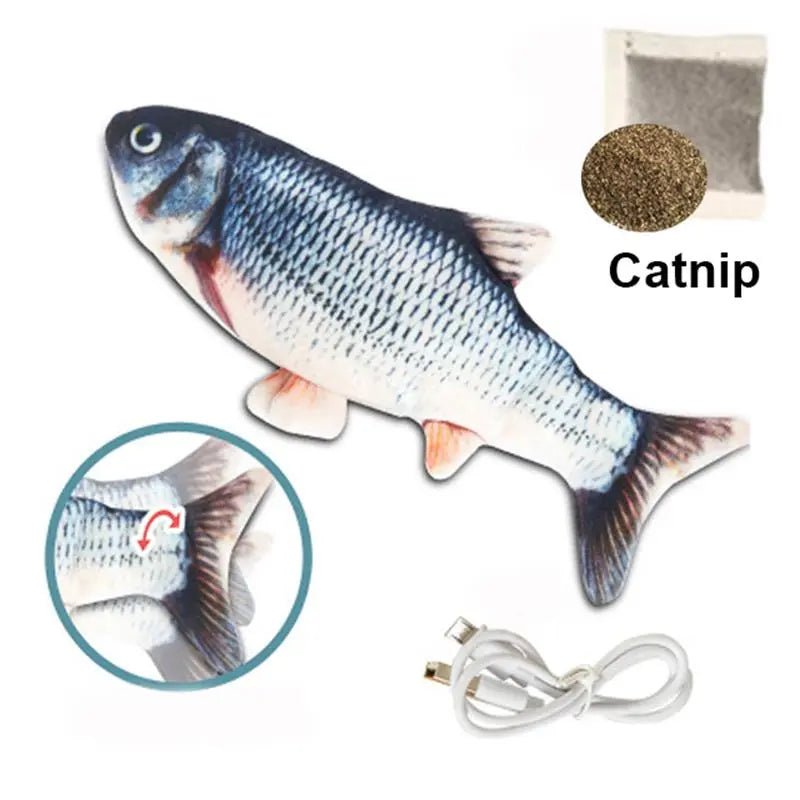 3D Cat Fish Soft Plush Toy USB Chargable - beunik