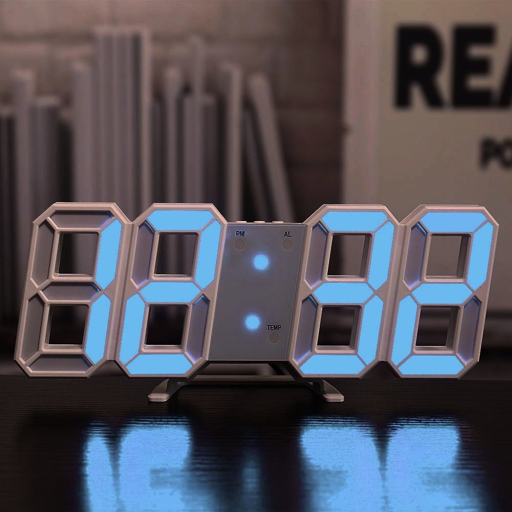 3D LED Digital Clock Wall - beunik