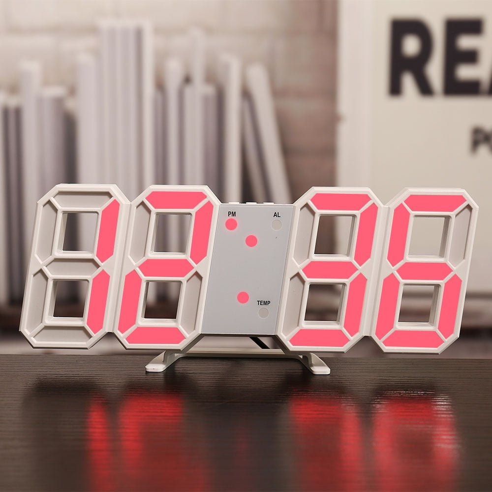 3D LED Digital Clock Wall - beunik