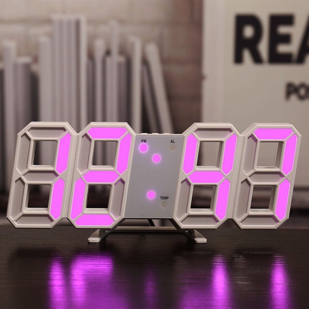 3D LED Digital Clock Wall - beunik