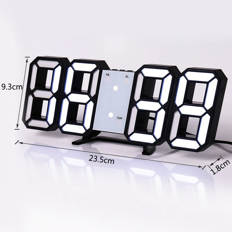 3D LED Digital Clock Wall - beunik