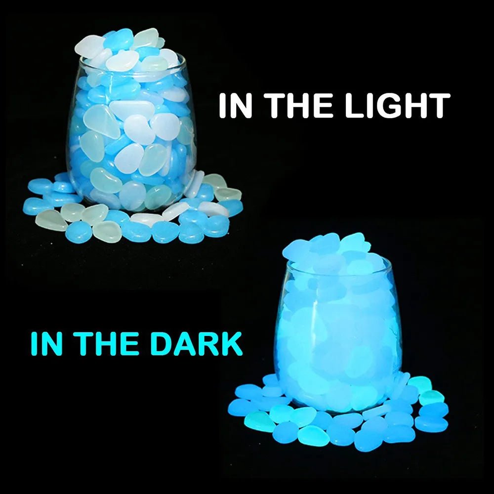 500Pcs Glow In The Dark Garden Luminous Pebbles - beunik