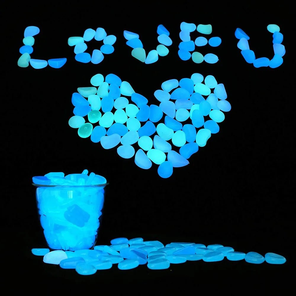 500Pcs Glow In The Dark Garden Luminous Pebbles - beunik