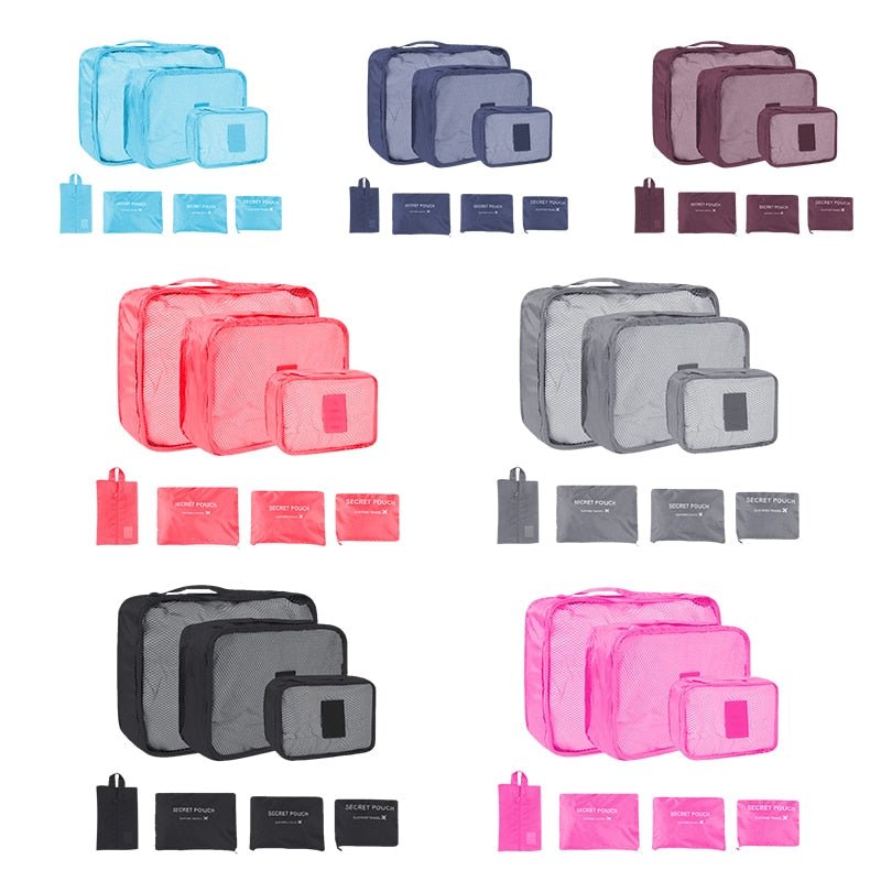 6/7pcs Colour Travel Storage Bag Set - beunik