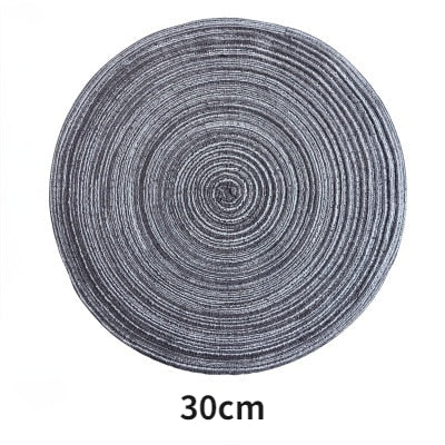 6pcs Round Table Mat Woven Ramie Placemats - beunik