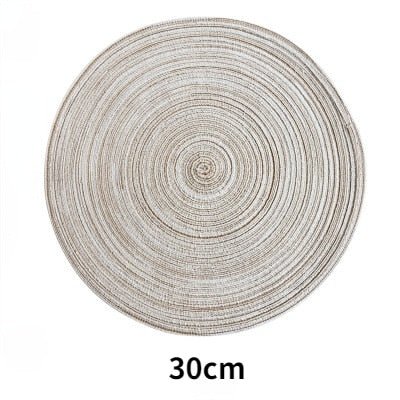 6pcs Round Table Mat Woven Ramie Placemats - beunik