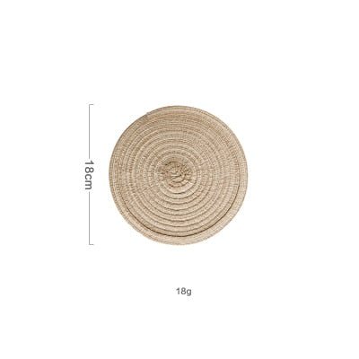 6pcs Round Table Mat Woven Ramie Placemats - beunik