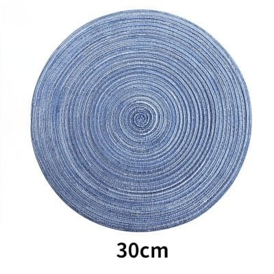 6pcs Round Table Mat Woven Ramie Placemats - beunik