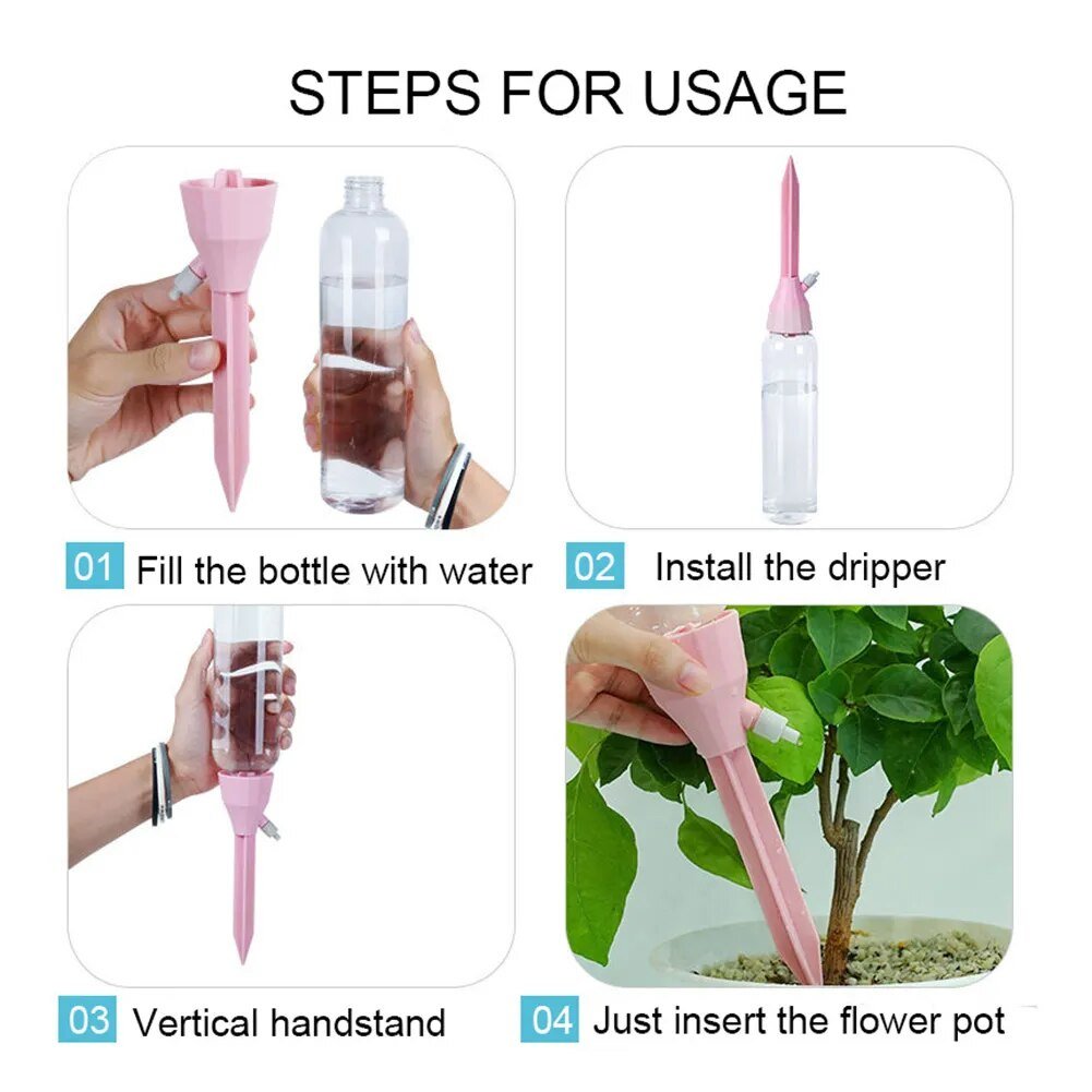 Adjustable Drip Irrigation System Indoor Outdoor Potted Plants Automatic Self-flowing Watering Spikes - beunik