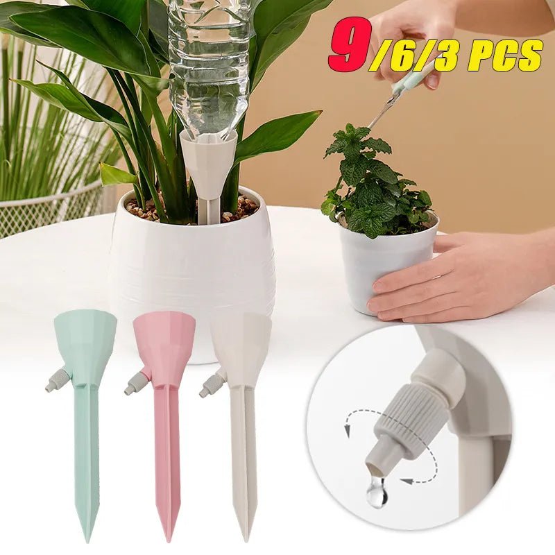 Adjustable Drip Irrigation System Indoor Outdoor Potted Plants Automatic Self-flowing Watering Spikes - beunik