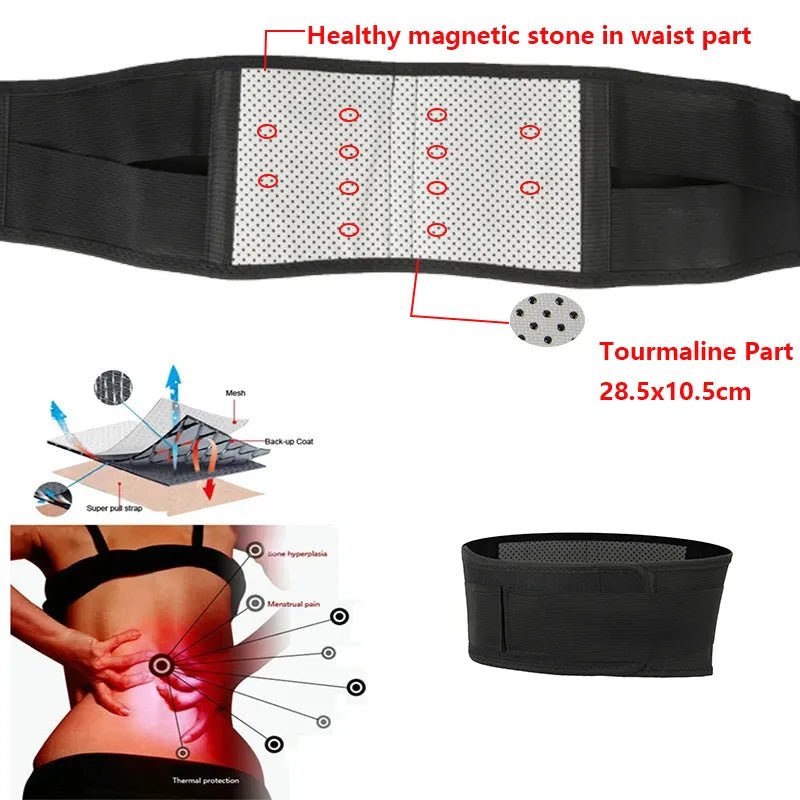 Adjustable Self-Heating Magnetic Therapy Waist Belt - beunik