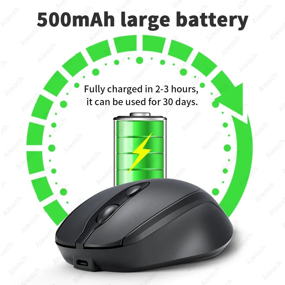 Aieach Rechargeable Wireless USB Bluetooth Mouse - beunik