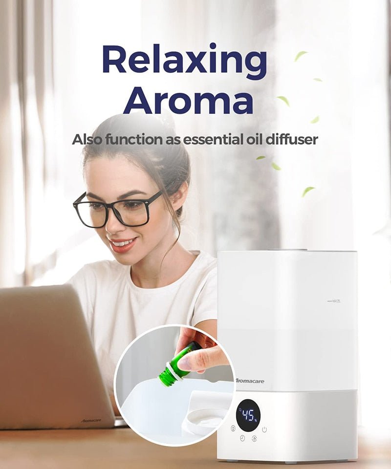 Aromacare 2.5L Cool Mist Air Humidifier with Essential Oil Diffuser - beunik