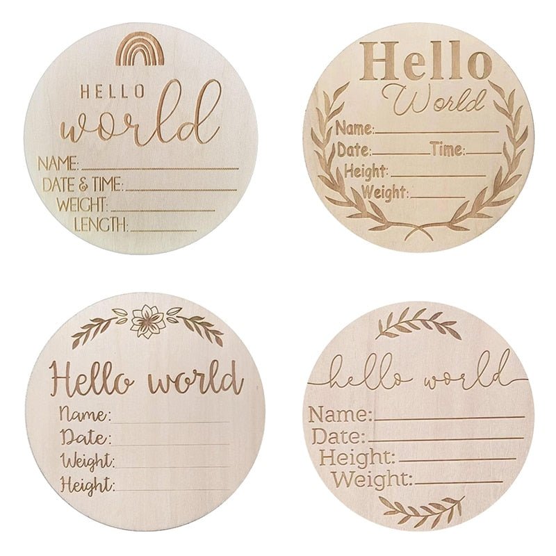 Baby Engraved Wooden Milestone Card - beunik