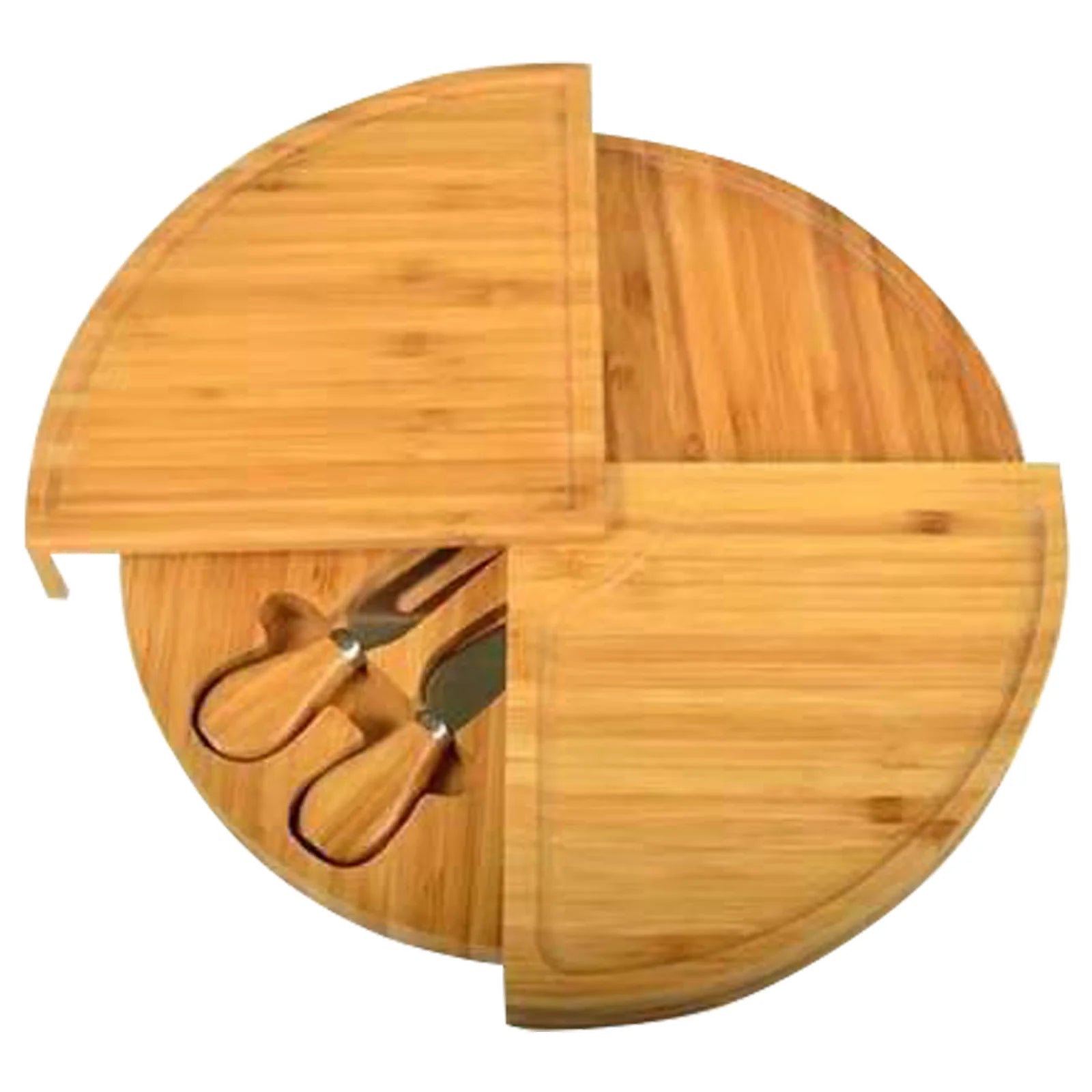 Bamboo Cheese Board with Cheese Knife Set - beunik