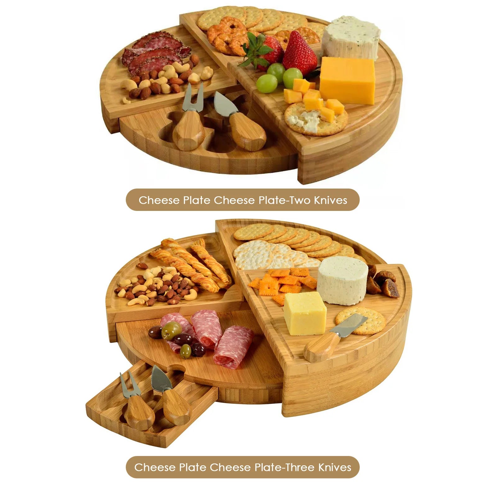 Bamboo Cheese Board with Cheese Knife Set - beunik