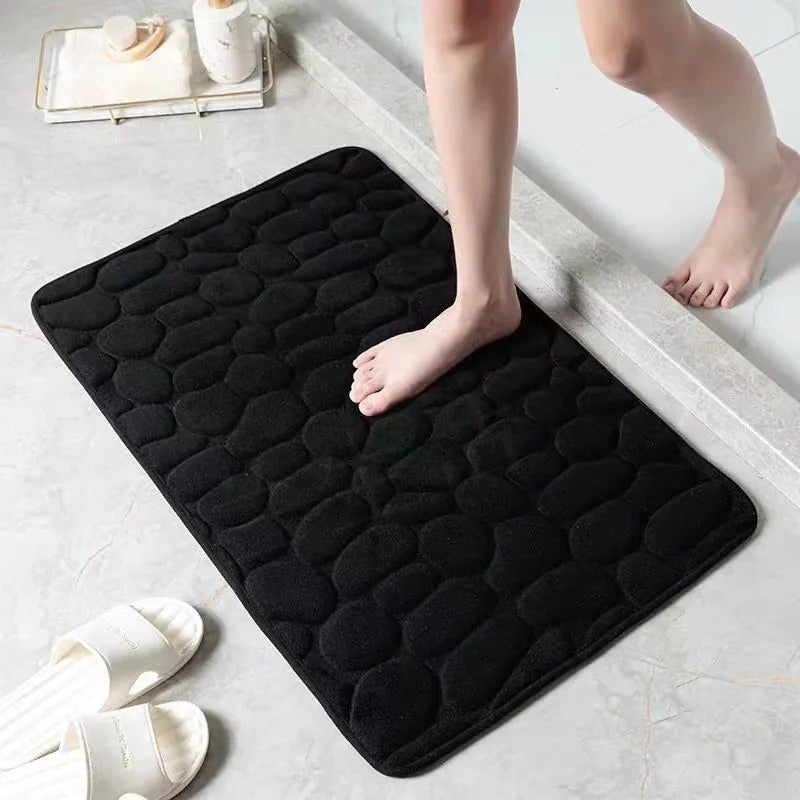 Bathroom Non Slip Mat 3D Cobblestone Embossed - beunik