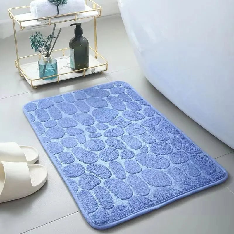 Bathroom Non Slip Mat 3D Cobblestone Embossed - beunik