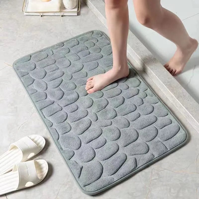 Bathroom Non Slip Mat 3D Cobblestone Embossed - beunik